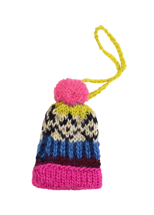 リサイクルウールの手編みミニニット帽・アソートカラー